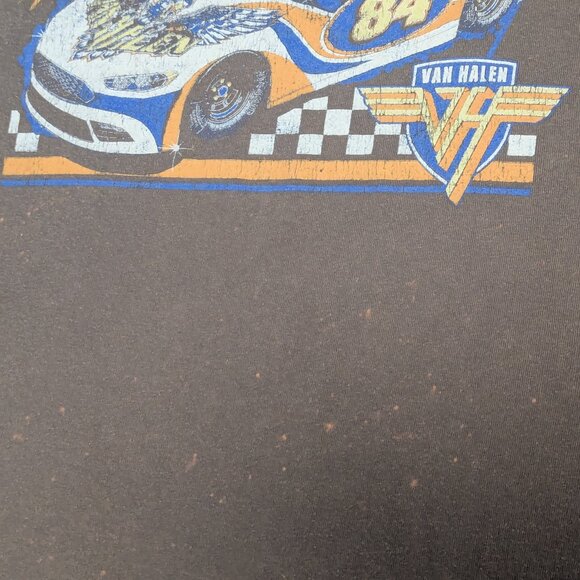 Van Halen Race Car 84 Retro Graphic Music T Shirt Brown Large Unisex Tee Shirt - Picture 6 of 7